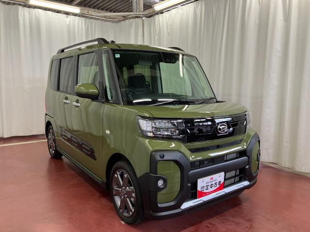 タントファンクロスターボ届出済未使用車　元展示車　ターボ　シートヒーター　電動格納式ドアミラー　アイドリングストップ　誤発進抑制機能　ＬＥＤヘッドランプ　スマートキー　車線逸脱警報装置　オートライト　オートマチックハイビーム（長崎県）の中古車