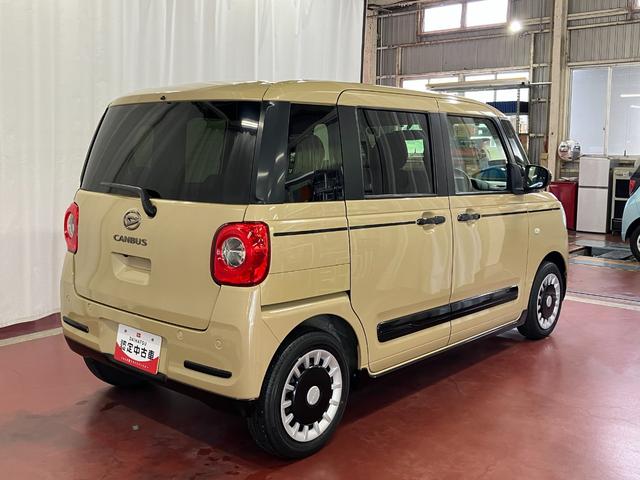 ムーヴキャンバスセオリーＧターボ元試乗車　アダプティブクルーズコントロール　シートヒーター　電動格納式ドアミラー　両側電動スライドドア　車線逸脱警報　ＬＥＤヘッドランプ　オートマチックハイビーム　スマートキー　プッシュスタート（長崎県）の中古車