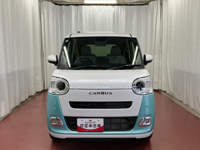 ムーヴキャンバスストライプスＧ届出済未使用車　元展示車　両側電動スライドドア　衝突被害軽減システム　イモビライザー　アイドリングストップ　電動格納式ドアミラー　シートヒーター　ＬＥＤヘッドランプ　スマートキー　プッシュスタート（長崎県）の中古車