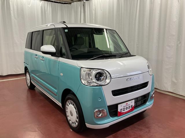 ムーヴキャンバスストライプスＧ届出済未使用車　元展示車　両側電動スライドドア　衝突被害軽減システム　イモビライザー　アイドリングストップ　電動格納式ドアミラー　シートヒーター　ＬＥＤヘッドランプ　スマートキー　プッシュスタート（長崎県）の中古車