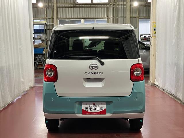 ムーヴキャンバスストライプスＧ届出済未使用車　元展示車　両側電動スライドドア　衝突被害軽減システム　イモビライザー　アイドリングストップ　電動格納式ドアミラー　シートヒーター　ＬＥＤヘッドランプ　スマートキー　プッシュスタート（長崎県）の中古車