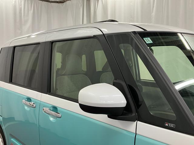 ムーヴキャンバスストライプスＧ届出済未使用車　元展示車　両側電動スライドドア　衝突被害軽減システム　イモビライザー　アイドリングストップ　電動格納式ドアミラー　シートヒーター　ＬＥＤヘッドランプ　スマートキー　プッシュスタート（長崎県）の中古車