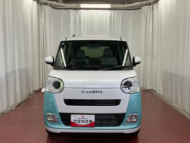 ムーヴキャンバスストライプスＧ届出済未使用車　元展示車　アイドリングストップ　禁煙　セキュリティアラーム　スマートキー　プッシュスタート　シートヒーター　１オーナー　ＬＥＤヘッドランプ　車線逸脱警報　オートマチックハイビーム（長崎県）の中古車