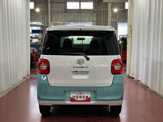 ムーヴキャンバスストライプスＧ届出済未使用車　元展示車　アイドリングストップ　禁煙　セキュリティアラーム　スマートキー　プッシュスタート　シートヒーター　１オーナー　ＬＥＤヘッドランプ　車線逸脱警報　オートマチックハイビーム（長崎県）の中古車