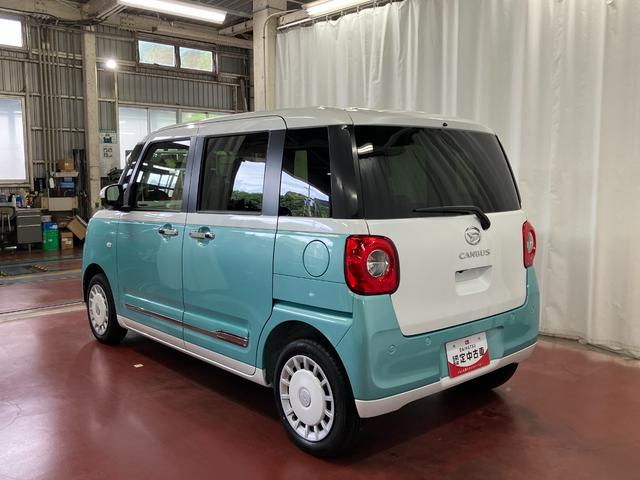 ムーヴキャンバスストライプスＧ届出済未使用車　元展示車　アイドリングストップ　禁煙　セキュリティアラーム　スマートキー　プッシュスタート　シートヒーター　１オーナー　ＬＥＤヘッドランプ　車線逸脱警報　オートマチックハイビーム（長崎県）の中古車