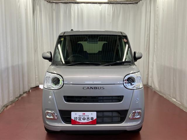 ムーヴキャンバスセオリーＧひょう害車　届出済未使用車　元展示車　アイドリングストップ　衝突被害軽減システム　電動格納ミラー　ＬＥＤヘッドランプ　シートヒーター　両側電動スライドドア　オートライト　ベンチシート　イモビライザー（長崎県）の中古車