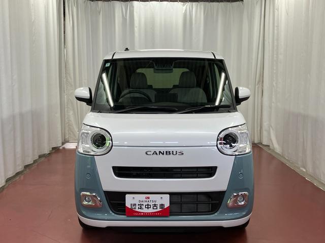 ムーヴキャンバスストライプスＧ届出済未使用車　元展示車　アイドリングストップ　禁煙　セキュリティアラーム　スマートキー　プッシュスタート　シートヒーター　１オーナー車　ＬＥＤヘッドランプ　車線逸脱警報　オートマチックハイビーム（長崎県）の中古車