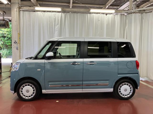 ムーヴキャンバスストライプスＧ元展示車　アイドリングストップ　セキュリティアラーム　スマートキー　プッシュスタート　シートヒーター　１オーナー　ＬＥＤヘッドランプ　車線逸脱警報　ベンチシート　オートマチックハイビーム　安全ボディ（長崎県）の中古車