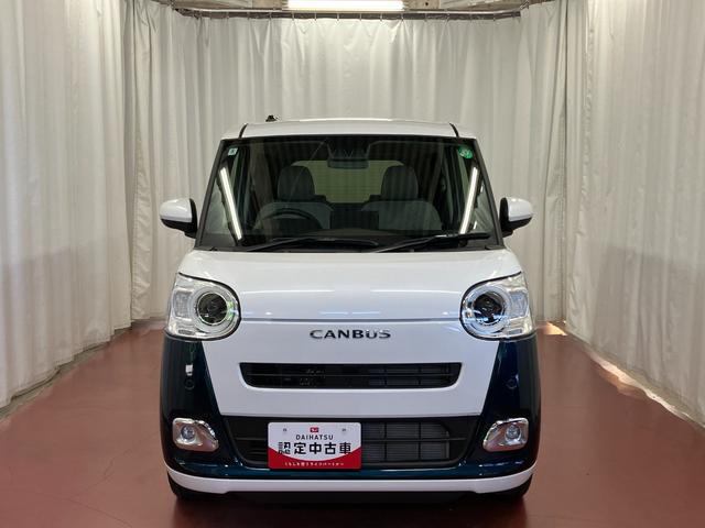 ムーヴキャンバスストライプスＧ届出済未使用車　元展示車　アイドリングストップ　セキュリティアラーム　スマートキー　プッシュスタート　シートヒーター　１オーナー車　ＬＥＤヘッドランプ　車線逸脱警報　ベンチシート　オートハイビーム（長崎県）の中古車