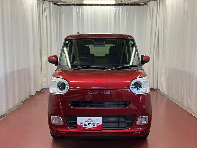 ムーヴキャンバスセオリーＧ届出済未使用車　元展示車　アイドリングストップ　衝突被害軽減システム　電動格納ミラー　ＬＥＤヘッドランプ　シートヒーター　両側電動スライドドア　オートライト　イモビライザー　衝突安全ボディ　１オーナー（長崎県）の中古車