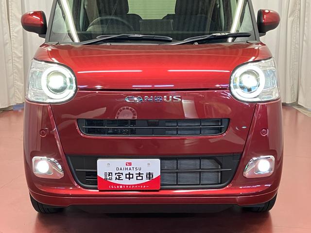 ムーヴキャンバスセオリーＧ届出済未使用車　元展示車　アイドリングストップ　衝突被害軽減システム　電動格納ミラー　ＬＥＤヘッドランプ　シートヒーター　両側電動スライドドア　オートライト　イモビライザー　衝突安全ボディ　１オーナー（長崎県）の中古車