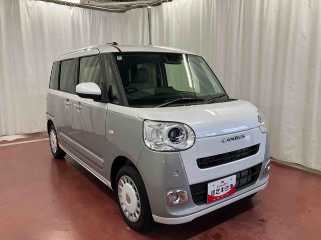 ムーヴキャンバスストライプスＧ届出済未使用車　元展示車　両側電動スライドドア　衝突被害軽減システム　イモビライザー　アイドルストップ　電動格納式ドアミラー　シートヒーター　ＬＥＤヘッドランプ　スマートキー　プッシュスタート（長崎県）の中古車