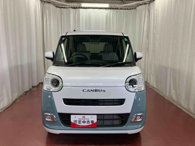 ムーヴキャンバスストライプスＧ届出済未使用車　元展示車　アイドリングストップ　禁煙　セキュリティアラーム　スマートキー　プッシュスタート　シートヒーター　１オーナー車　ＬＥＤヘッドランプ　車線逸脱警報　オートマチックハイビーム（長崎県）の中古車