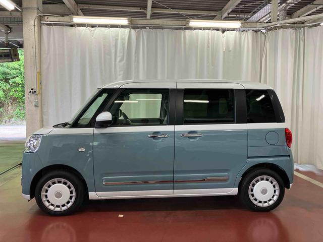 ムーヴキャンバスストライプスＧ届出済未使用車　元展示車　アイドリングストップ　禁煙　セキュリティアラーム　スマートキー　プッシュスタート　シートヒーター　１オーナー車　ＬＥＤヘッドランプ　車線逸脱警報　オートマチックハイビーム（長崎県）の中古車