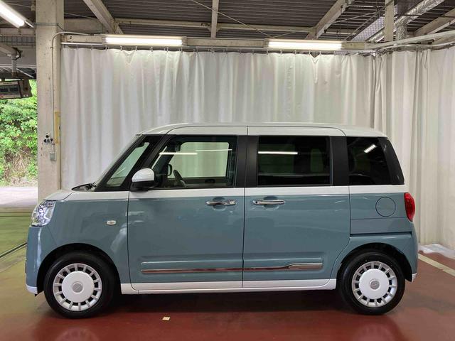 ムーヴキャンバスストライプスG届出済未使用車 元展示車 衝突被害軽減システム LEDヘッドランプ シートヒーター 両側電動スライドドア アイドルストップ 禁煙 ベンチシート オートライト オートマチックハイビーム 衝突安全ボディ(長崎県)の中古車