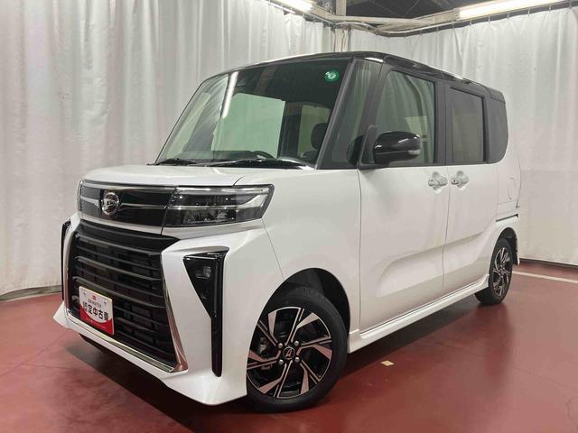 タントカスタムＸ届出済未使用車　元展示車　衝突被害軽減システム　車線逸脱防止　アイドリングストップ　禁煙　ＬＥＤヘッドランプ　オートライト　シートヒーター　両側電動スライドドア　スマートキー　プッシュスタート（長崎県）の中古車