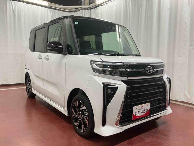 タントカスタムＸ届出済未使用車　元展示車　衝突被害軽減システム　車線逸脱防止　アイドリングストップ　禁煙　ＬＥＤヘッドランプ　オートライト　シートヒーター　両側電動スライドドア　スマートキー　プッシュスタート（長崎県）の中古車