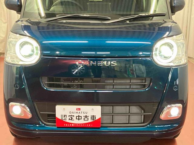 ムーヴキャンバスセオリーＧ届出済未使用車　元展示車　アイドリングストップ　衝突被害軽減システム　電動格納ミラー　ＬＥＤヘッドランプ　シートヒーター　両側電動スライドドア　オートライト　ベンチシート　衝突安全ボディ　１オーナー（長崎県）の中古車