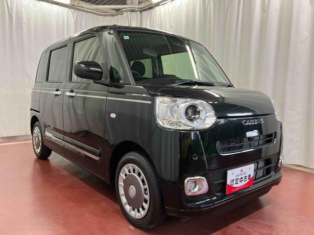 ムーヴキャンバスセオリーＧ届出済未使用車　元展示車　アイドリングストップ　衝突被害軽減システム　電動格納ミラー　ＬＥＤヘッドランプ　シートヒーター　両側電動スライドドア　オートライト　ベンチシート　衝突安全ボディ　１オーナー（長崎県）の中古車