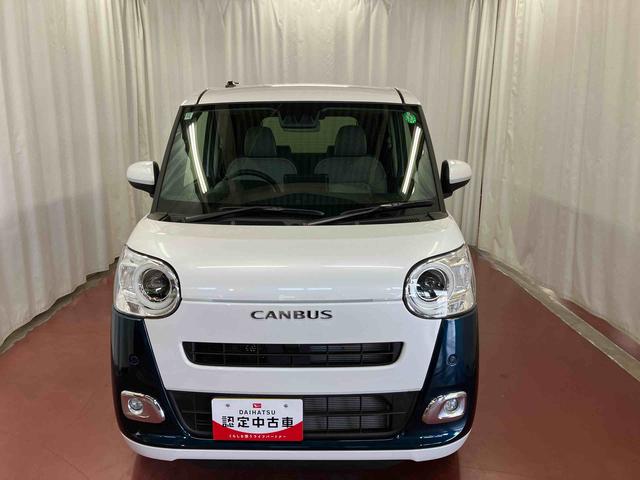 ムーヴキャンバスストライプスＧ元展示車　１オーナー　衝突被害軽減システム　両側電動スライドドア　シートヒーター　禁煙　スマートキー　プッシュスタート　ＬＥＤヘッドランプ　オートライト　オートマチックハイビーム　車線逸脱警報（長崎県）の中古車