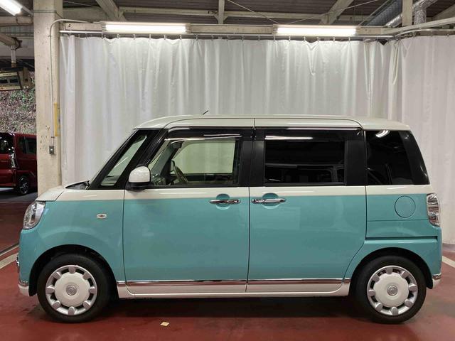 ムーヴキャンバスGメイクアップリミテッド SAIII下取車 ナビ ブルートゥース ETC パノラマモニター 衝突被害軽減システム レーンキープ 両側電動スライドドア LEDヘッドランプ オートライト プッシュスタート スマートキー 衝突安全ボディ(長崎県)の中古車