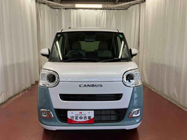 ムーヴキャンバスストライプスＧ届出済未使用車　元展示車　衝突被害軽減システム　禁煙　スマートキー　プッシュスタート　両側電動スライドドア　シートヒーター　ＬＥＤヘッドランプ　オートライト　車線逸脱警報　ベンチシート（長崎県）の中古車