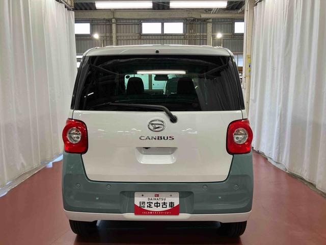 ムーヴキャンバスストライプスＧ届出済未使用車　元展示車　衝突被害軽減システム　禁煙　スマートキー　プッシュスタート　両側電動スライドドア　シートヒーター　ＬＥＤヘッドランプ　オートライト　車線逸脱警報　ベンチシート（長崎県）の中古車