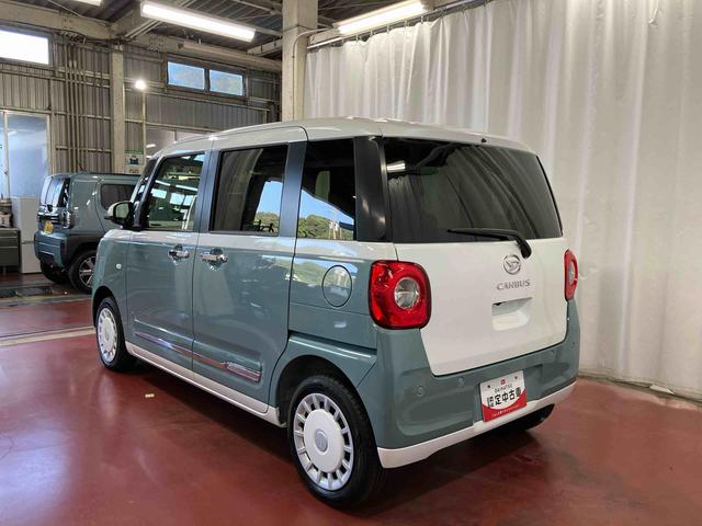 ムーヴキャンバスストライプスＧ届出済未使用車　元展示車　衝突被害軽減システム　禁煙　スマートキー　プッシュスタート　両側電動スライドドア　シートヒーター　ＬＥＤヘッドランプ　オートライト　車線逸脱警報　ベンチシート（長崎県）の中古車