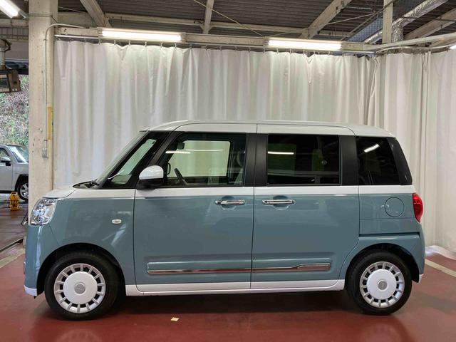 ムーヴキャンバスストライプスＧ届出済未使用車　元展示車　衝突被害軽減システム　禁煙　スマートキー　プッシュスタート　両側電動スライドドア　シートヒーター　ＬＥＤヘッドランプ　オートライト　車線逸脱警報　ベンチシート（長崎県）の中古車