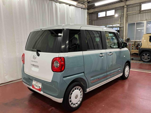 ムーヴキャンバスストライプスG届出済未使用車 元展示車 禁煙 衝突被害軽減システム スマートキー プッシュスタート シートヒーター LEDヘッドランプ オートマチックハイビーム オートライト ベンチシート 衝突安全ボディ(長崎県)の中古車