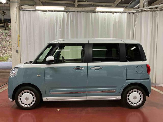 ムーヴキャンバスストライプスG届出済未使用車 元展示車 禁煙 衝突被害軽減システム スマートキー プッシュスタート シートヒーター LEDヘッドランプ オートマチックハイビーム オートライト ベンチシート 衝突安全ボディ(長崎県)の中古車