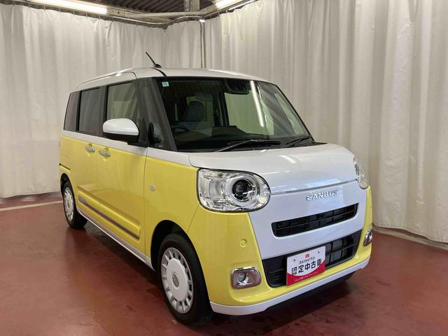 ムーヴキャンバスストライプスＧ届出済未使用車　元展示車　アイドリングストップ　禁煙　スマートキー　プッシュスタート　シートヒーター　１オーナー車　ＬＥＤヘッドランプ　車線逸脱警報　ベンチシート　オートマチックハイビーム（長崎県）の中古車