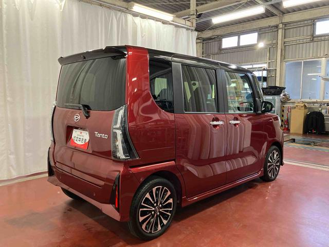 タントカスタムRS元試乗車 ターボ 両側電動スライドドア レーンキープアシスト アイドリングストップ 電動格納ミラー シートヒーター オートマチックハイビーム LEDヘッドランプ 1オーナー オートライト スマートキー(長崎県)の中古車