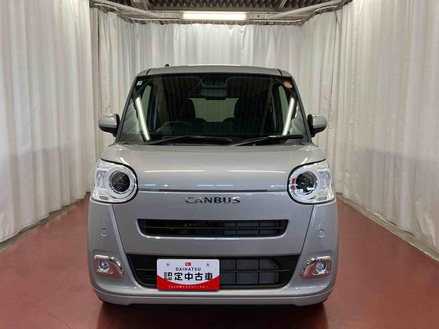 ムーヴキャンバスセオリーＧ　ｅｃｏ　ＩＤＬＥ非装着車届出済未使用車　元展示車　衝突被害軽減システム　電動格納ミラー　ＬＥＤヘッドランプ　シートヒーター　両側電動スライドドア　禁煙　オートライト　ベンチシート　１オーナー　車線逸脱警報　スマートキー（長崎県）の中古車