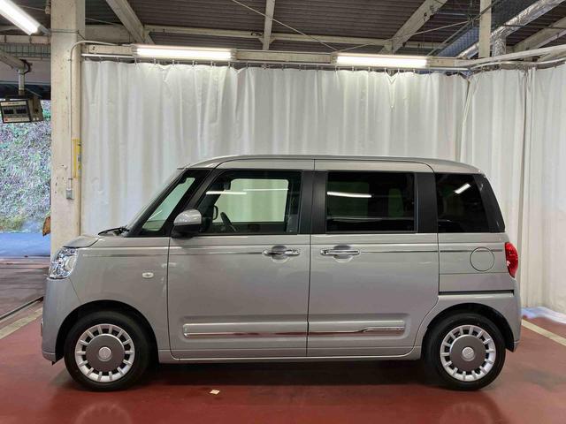 ムーヴキャンバスセオリーＧ　ｅｃｏ　ＩＤＬＥ非装着車届出済未使用車　元展示車　衝突被害軽減システム　電動格納ミラー　ＬＥＤヘッドランプ　シートヒーター　両側電動スライドドア　禁煙　オートライト　ベンチシート　１オーナー　車線逸脱警報　スマートキー（長崎県）の中古車