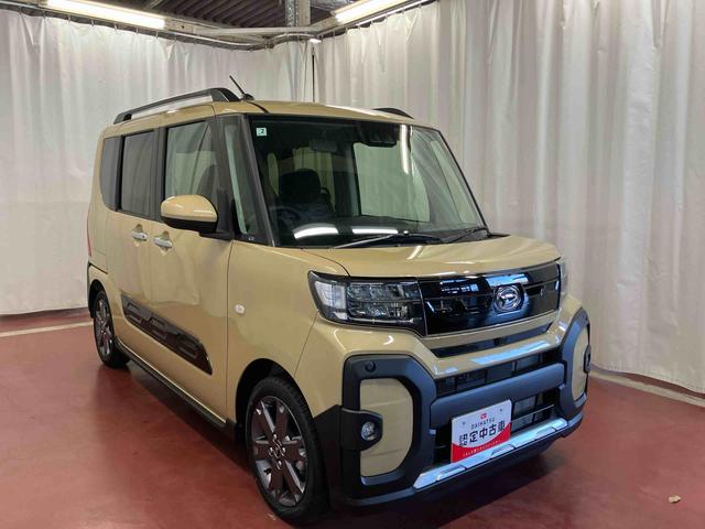 タントファンクロスターボ届出済未使用車　元展示車　ターボ　電動格納ミラー　ＬＥＤヘッドランプ　シートヒーター　衝突被害軽減システム　スマートキー　禁煙　アイドリングストップ　１オーナー　オートライト　オートマチックハイビーム（長崎県）の中古車
