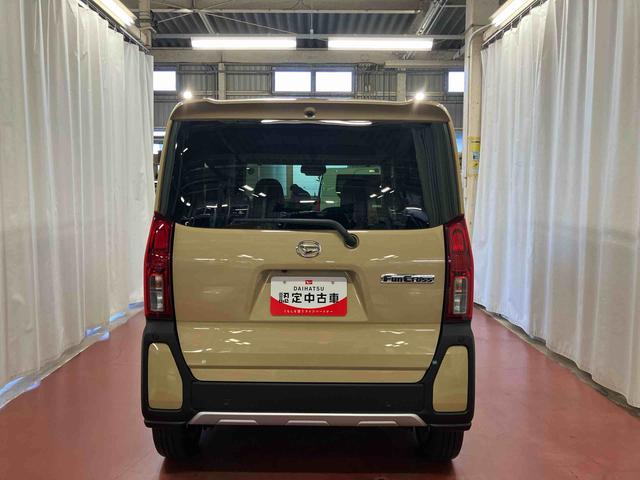 タントファンクロスターボ届出済未使用車　元展示車　ターボ　電動格納ミラー　ＬＥＤヘッドランプ　シートヒーター　衝突被害軽減システム　スマートキー　禁煙　アイドリングストップ　１オーナー　オートライト　オートマチックハイビーム（長崎県）の中古車