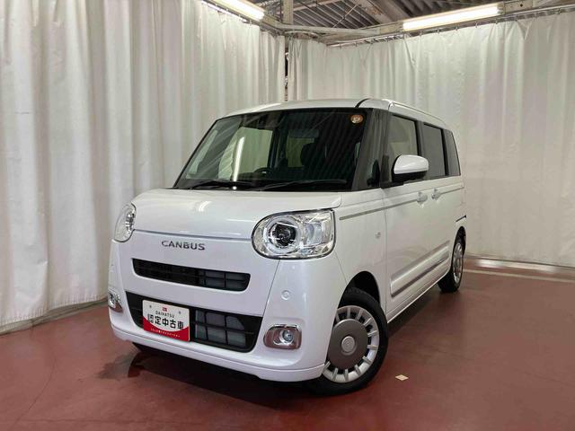 ムーヴキャンバスセオリーＧ届出済未使用車　元展示車　誤発進抑制機能　アイドリングストップ　レーンキープアシスト　電動格納ミラー　禁煙　盗難防止システム　シートヒーター　１オーナー　スマートキー　ＬＥＤヘッドランプ　オートライト（長崎県）の中古車