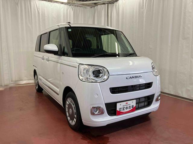 ムーヴキャンバスセオリーＧ届出済未使用車　元展示車　誤発進抑制機能　アイドリングストップ　レーンキープアシスト　電動格納ミラー　禁煙　盗難防止システム　シートヒーター　１オーナー　スマートキー　ＬＥＤヘッドランプ　オートライト（長崎県）の中古車