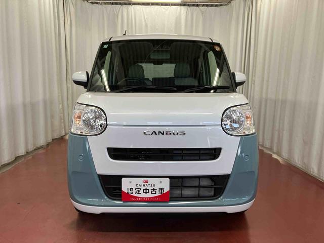 ムーヴキャンバスストライプスＸ届出済未使用車　元展示車　禁煙　アイドリングストップ　衝突被害軽減システム　電動格納ミラー　レーンキープアシスト　１オーナー　スマートキー　両側電動スライドドア　イモビライザー　ベンチシート（長崎県）の中古車