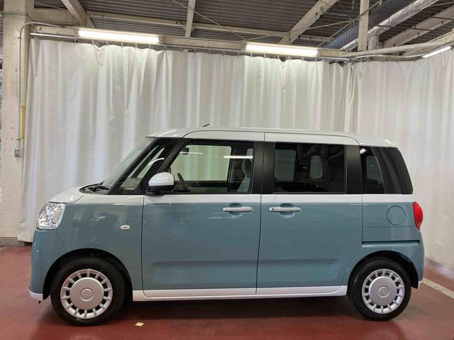 ムーヴキャンバスストライプスＸ届出済未使用車　元展示車　禁煙　アイドリングストップ　衝突被害軽減システム　電動格納ミラー　レーンキープアシスト　１オーナー　スマートキー　両側電動スライドドア　イモビライザー　ベンチシート（長崎県）の中古車