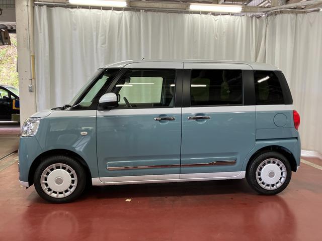 ムーヴキャンバスストライプスG届出済未使用車 元展示車 アイドリングストップ 禁煙 スマートキー プッシュスタート シートヒーター 1オーナー車 LEDヘッドランプ 車線逸脱警報 ベンチシート オートマチックハイビーム(長崎県)の中古車