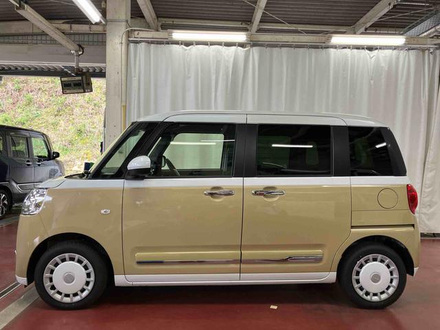 ムーヴキャンバスストライプスG届出済未使用車 元展示車 1オーナー バックカメラ 両側電動スライドドア ブルートゥース 禁煙 シートヒーター 電動格納式ドアミラー 衝突安全ボディ アイドリングストップ機能 ディスプレイオーディオ(長崎県)の中古車