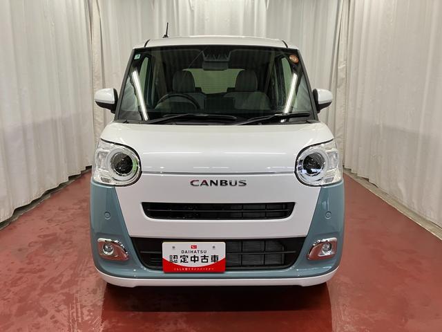 ムーヴキャンバスストライプスG届出済未使用車 元展示車 1オーナー アイドリングストップ 禁煙 セキュリティアラーム キーフリー プッシュスタート シートヒーター LEDヘッドランプ レーンキープアシスト オートマチックハイビーム(長崎県)の中古車