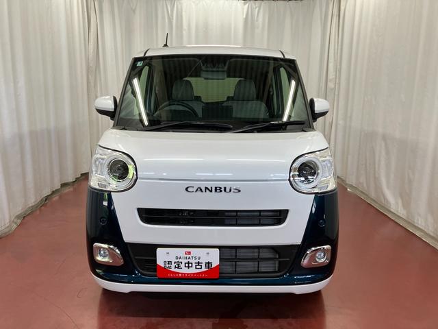 ムーヴキャンバスストライプスＧ届出済未使用車　元展示車　衝突被害軽減システム　禁煙　スマートキー　プッシュスタート　両側電動スライドドア　シートヒーター　ＬＥＤヘッドランプ　オートライト　車線逸脱警報　ベンチシート（長崎県）の中古車