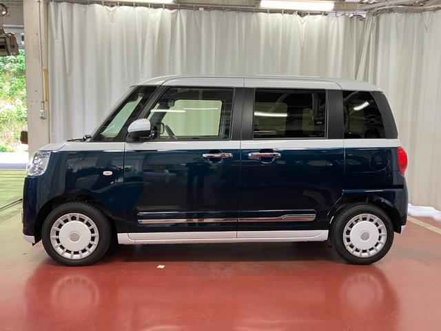 ムーヴキャンバスストライプスＧ届出済未使用車　元展示車　衝突被害軽減システム　禁煙　スマートキー　プッシュスタート　両側電動スライドドア　シートヒーター　ＬＥＤヘッドランプ　オートライト　車線逸脱警報　ベンチシート（長崎県）の中古車