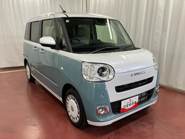 ムーヴキャンバスストライプスＧターボ届出済未使用車　元展示車　禁煙　ターボ　衝突被害軽減システム　アダプティブクルーズコントロール　シートヒーター　両側電動スライドドア　ＬＥＤヘッドランプ　オートマチックハイビーム　スマートキー（長崎県）の中古車