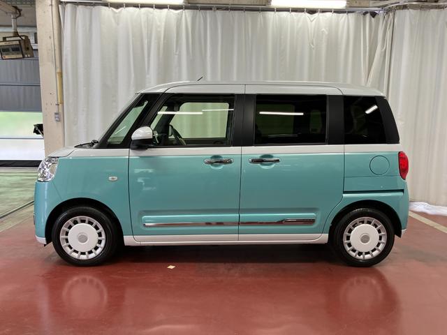 ムーヴキャンバスストライプスＧ元試乗車　１オーナー　９インチディスプレイオーディオ　バックカメラ　ワイヤレス充電器　衝突被害軽減システム　両側電動スライドドア　プッシュスタート　シートヒーター　ＬＥＤヘッドランプ　衝突安全ボディ（長崎県）の中古車