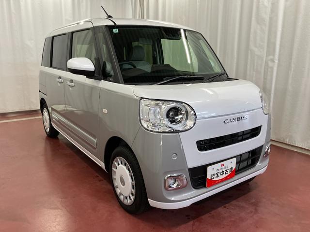 ムーヴキャンバスストライプスG届出済未使用車 元展示車 衝突被害軽減システム 禁煙車 スマートキー プッシュスタート 両側電動スライドドア シートヒーター LEDヘッドランプ 電動パーキングブレーキ 車線逸脱警報 ベンチシート(長崎県)の中古車