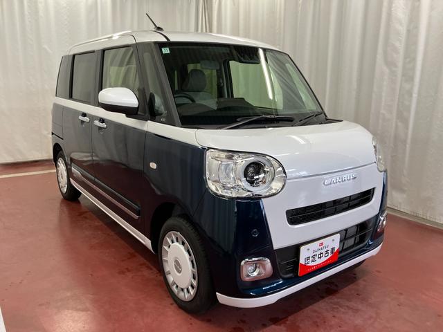 ムーヴキャンバスストライプスＧ届出済未使用車　元展示車　衝突被害軽減システム　禁煙車　スマートキー　プッシュスタート　シートヒーター　両側電動スライドドア　ＬＥＤヘッドランプ　電動パーキングブレーキ　車線逸脱警報　ベンチシート（長崎県）の中古車